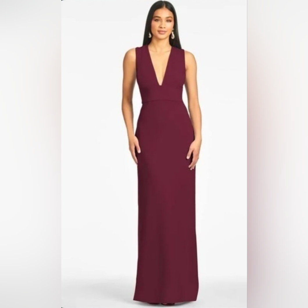 Sachin & Babi Loretta Gown Deep Wine V-Neck Formal Dress Nwt Size 16w